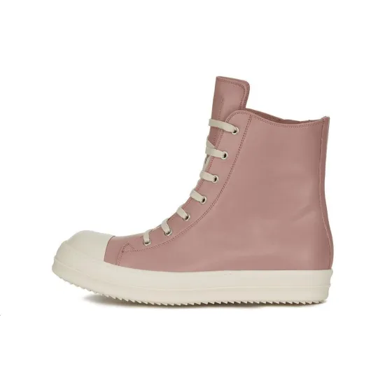 RICK OWENS High top Leather Sneakers