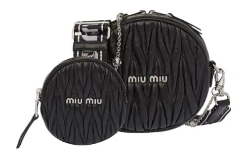 MIU MIU Matelassé Leather Combo Bag, Shoulder Bag, Crossbody Bag Women's Black