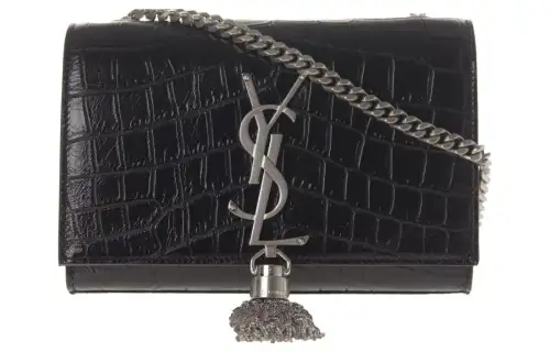 SAINT LAURENT Kate Cow Leather Wallet, Fringe Bag, Crossbody Bag, Shoulder Bag Women's Black