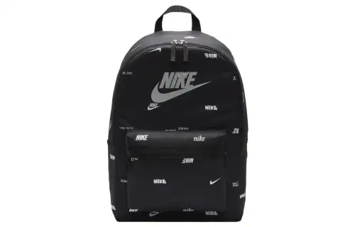 Nike Polyester Backpack Regular Unisex Black & White & Light Smoke Gray