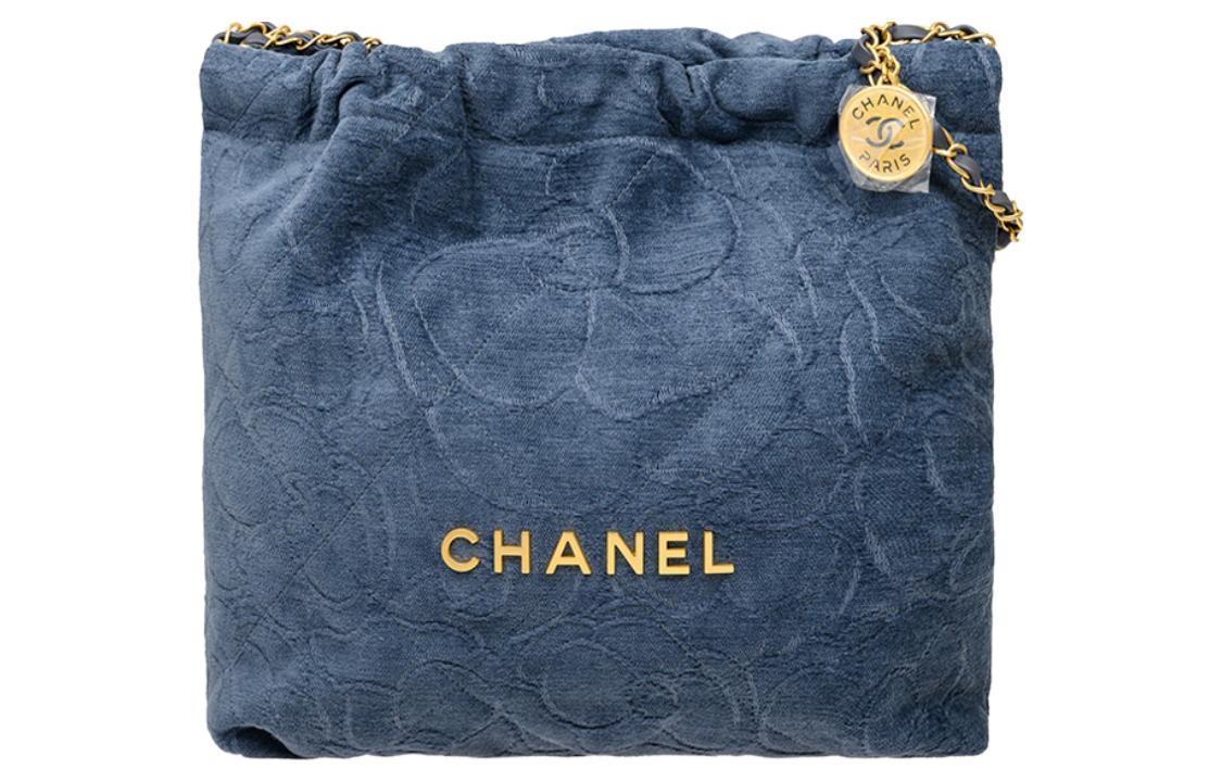 CHANEL Chanel, straps, coins, denim one-shoulder bag, with your logo imprint