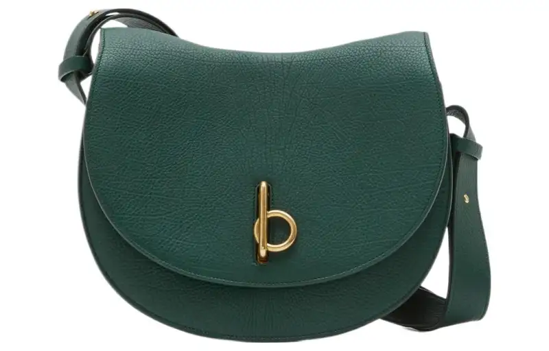 Burberry Calfskin Saddle Bag, Shoulder Bag, Handbag, Shoulder Bag Women's Vine Green