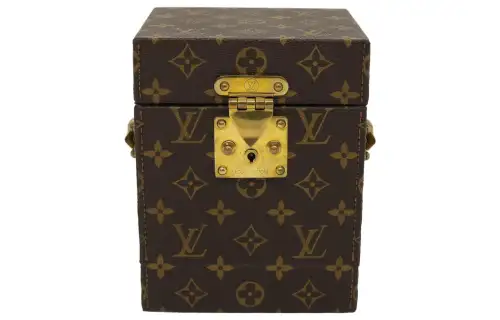 LOUIS VUITTON Canvas Watch Winder Storage Box Unisex Brown & Red