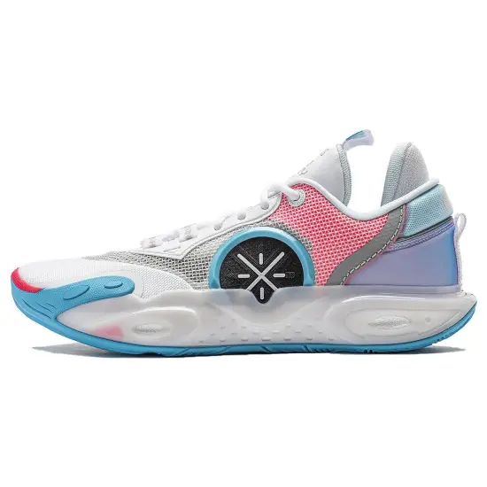 LINING All City 12 Basketball Shoes Men Low-Top Blue Pink