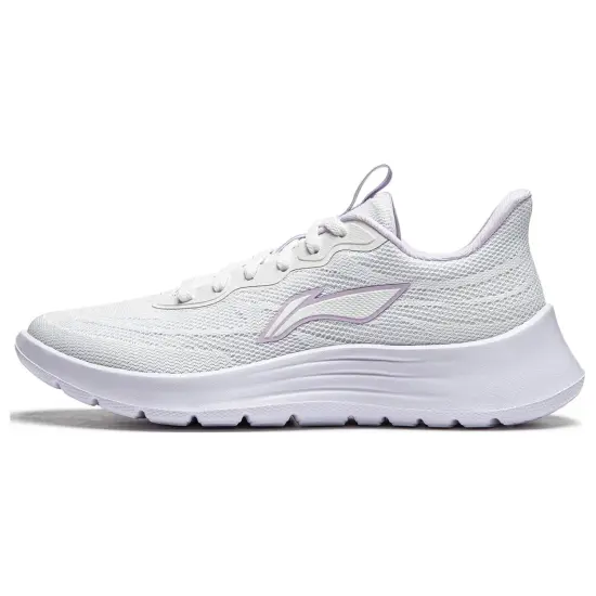 LiNing Feather Cushioning Wear Resistant Low Top Casual Running Shoes Women's White
