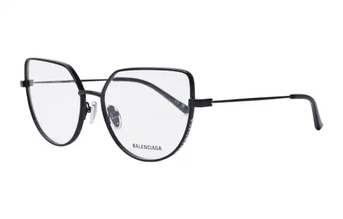 Balenciaga Metal Irregular Shape Eyeglass Frames Women's Black