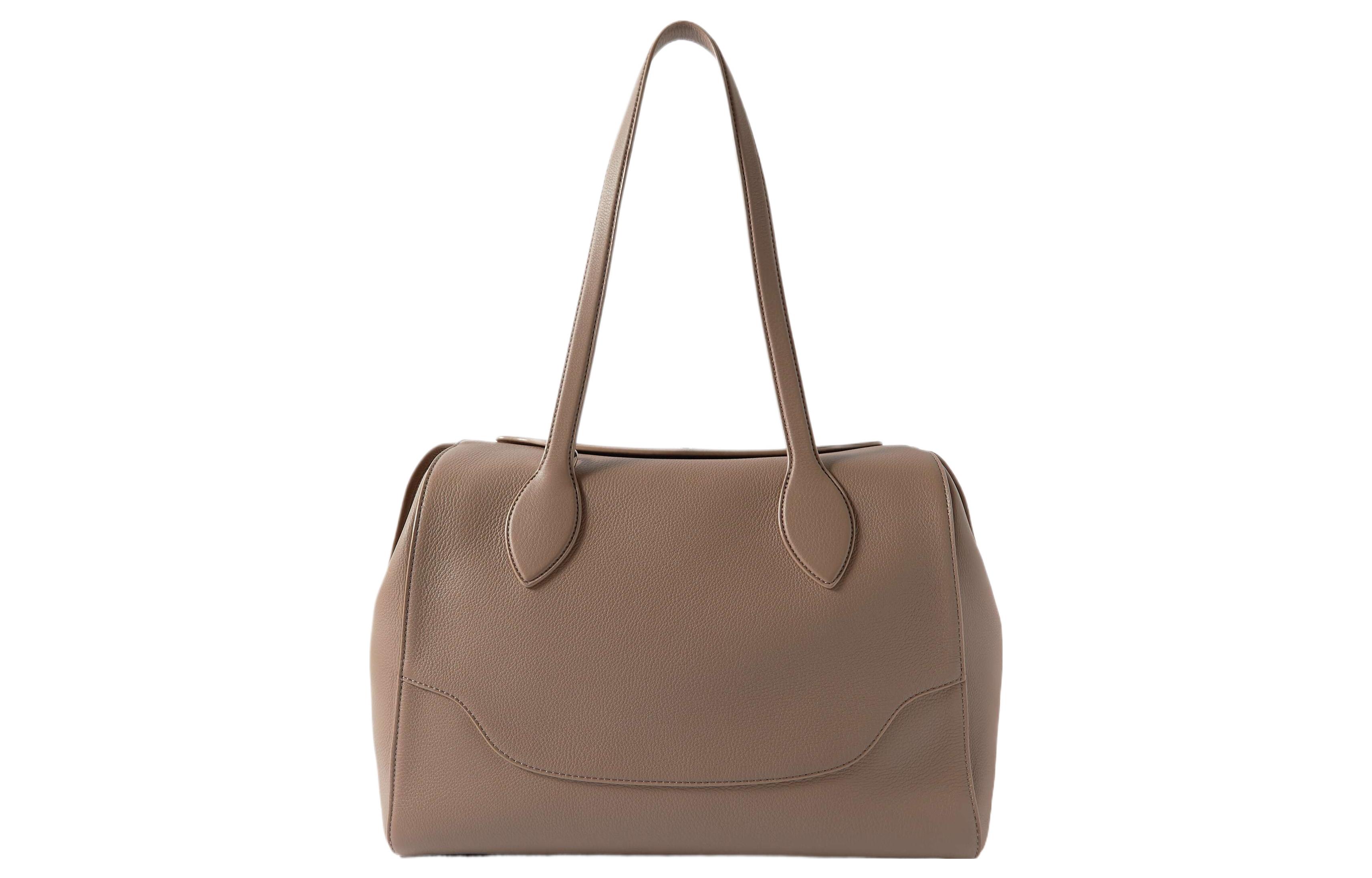 Loro Piana Sesia Calfskin One Shoulder Handbag Large Women's Light Taupe