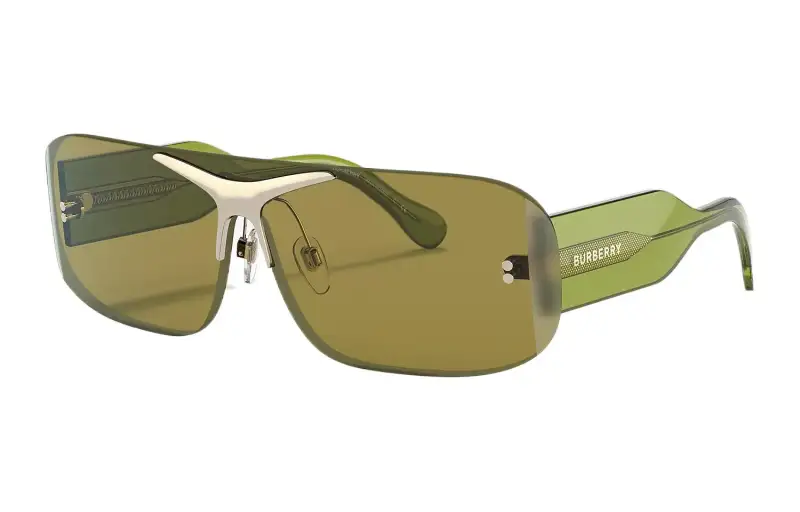 Burberry Acetate Irregular Shape Sunglasses Women's Green