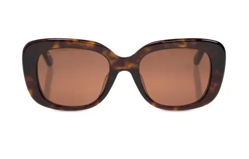 Balenciaga Acetate Square Sunglasses Unisex Brown