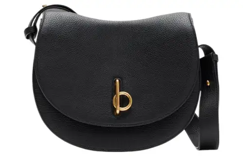 Burberry Rocking Horse Calfskin Shoulder Bag Women's Black