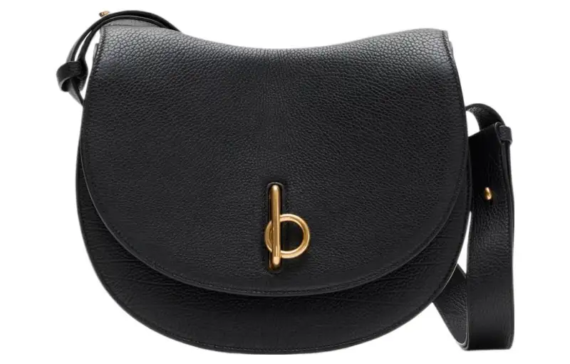 Burberry Rocking Horse Calfskin Shoulder Bag Women's Black