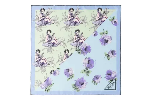 PRADA Graphic-print Silk Twill Scarf