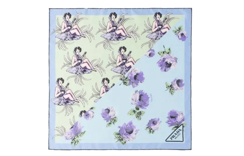 PRADA Graphic-print Silk Twill Scarf