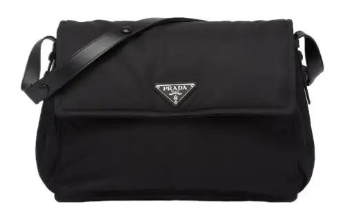 PRADA Re Nylon Re Nylon Recycled Nylon With Leather Messenger Bag, Shoulder Bag, Crossbody Bag Women's Black