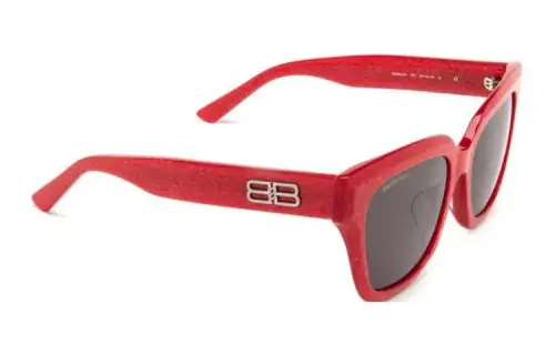 Balenciaga Square Sunglasses Women's Red