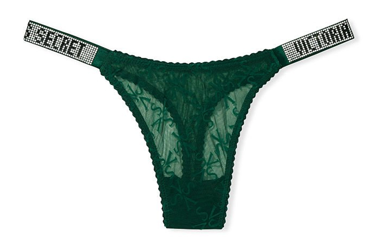 Женские трусы Victoria's Secret Тонг (темно-зеленые)