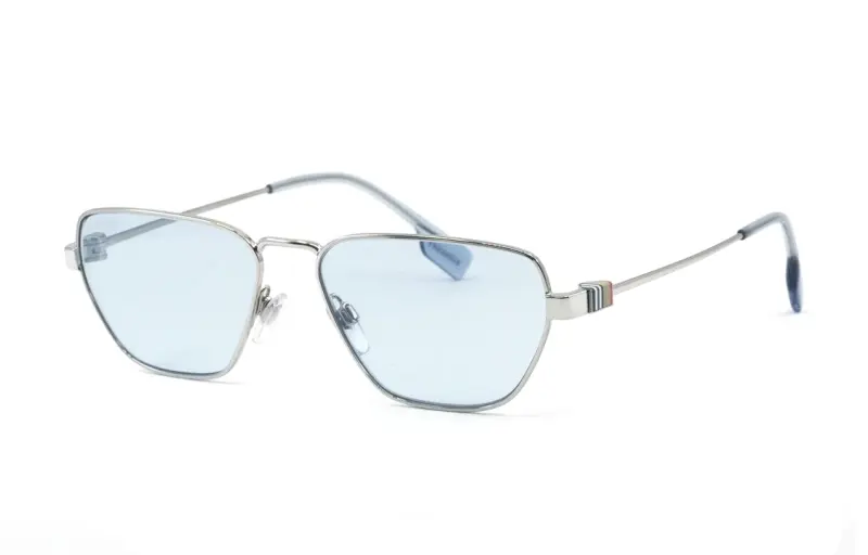 Burberry Metal Irregular Shape Sunglasses Men's Silver