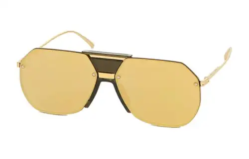 Bottega Veneta Irregular Shape Sunglasses Men's Gold