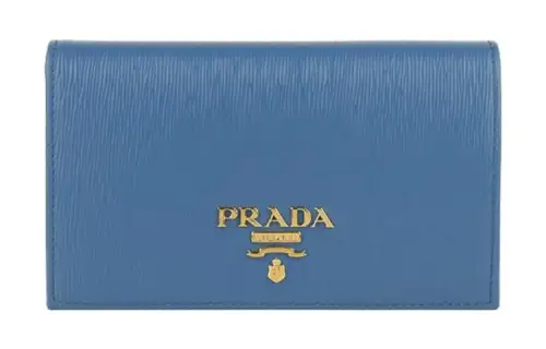 PRADA Leather Wallet Women's Blue