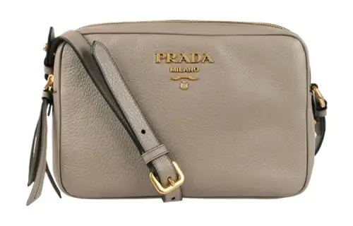 PRADA Leather Shoulder Bag, Crossbody Bag Women's Gray