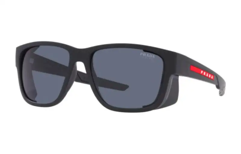 PRADA Plastic Square Sunglasses Unisex Black