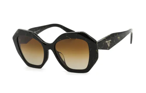 PRADA Acetate Irregular Shape Sunglasses Unisex Black