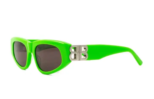 Balenciaga Acetate Irregular Shape Sunglasses Unisex Green
