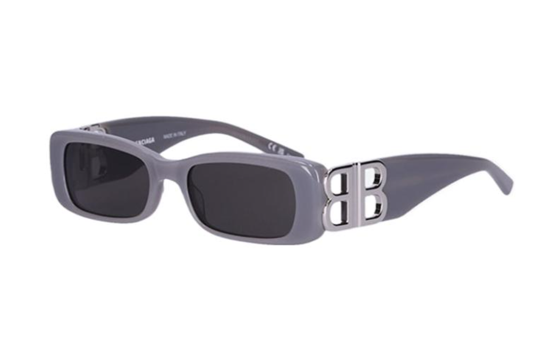 Balenciaga Plate Frame Square Sunglasses Women's Purple
