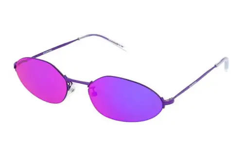 Balenciaga Metal Irregular Shape Sunglasses Women's Purple