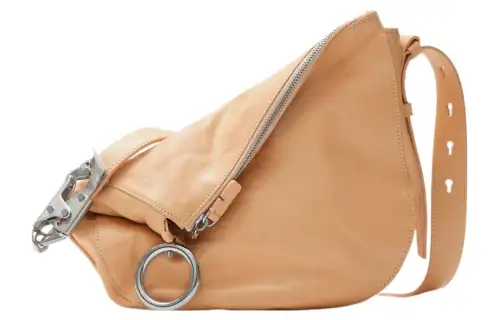 Burberry Zip Closure Calfskin Handbag, Shoulder Bag Women's Peach