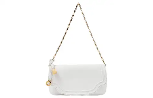 Loro Piana Leather Handheld Shoulder Bag Women's White