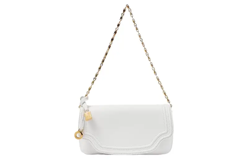 Loro Piana Leather Handheld Shoulder Bag Women's White