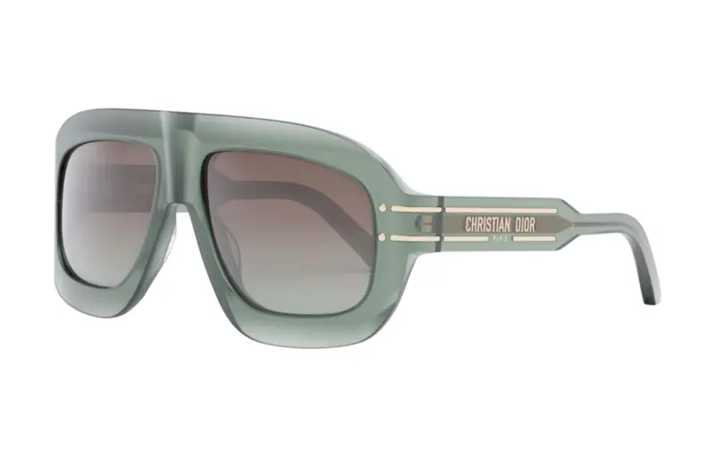 DIOR Acetate Irregular Shape Sunglasses Women's Green