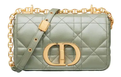 DIOR Caro Pearlescent Sheepskin Crossbody Bag, Shoulder Bag Women's Light Cactus Green