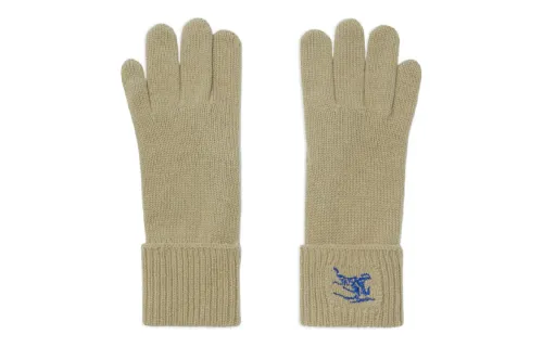 Burberry Equestrian Knight Logo Embroidered Full-Finger Gloves