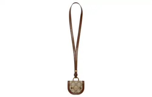 GUCCI Horsebit 1955 Leather, Fabric Accessories Men's Brown