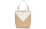 LOEWE Shiny Cow Leather Handbag Mini Women's Soft White & Light Brown