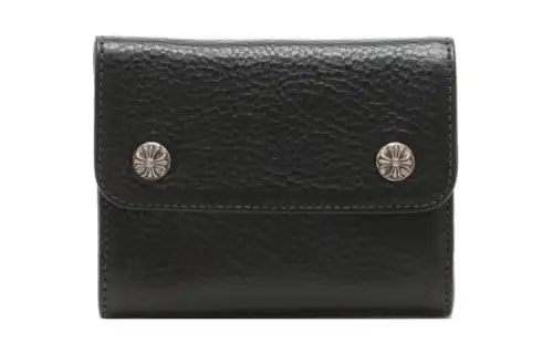 Chrome Hearts Leather Wallet Unisex Black