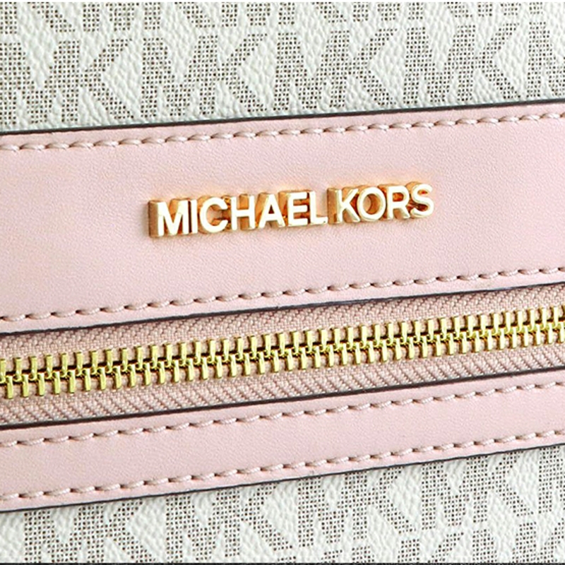 Женская сумка MICHAEL KORS MK Kenly (бело-розовая) — фото 5