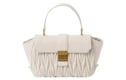 MIU MIU Matelassé Quilting Nappa Leather Shoulder Bag, Crossbody Bag, Handbag Women's White