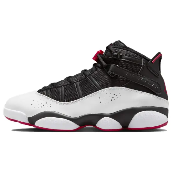 JORDAN 6 Rings Black White Varsity Red