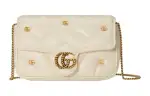 GUCCI GG Marmont Leather Shoulder Bag, Crossbody Bag Mini Women's Ivory White