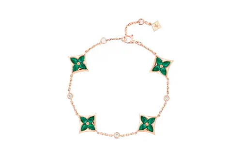 LOUIS VUITTON Color Blossom Bb Multi-Motifs Bracelet Pink Gold Malachite And Diamonds