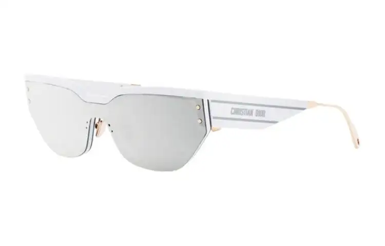 DIOR Irregular Shape Sunglasses Women's White