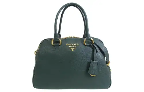 PRADA Leather Shoulder Bag, Crossbody Bag, Handbag Women's Jadeite Green