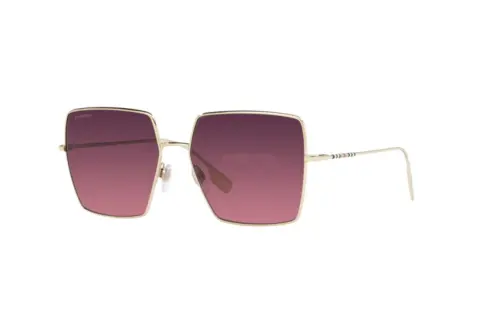 Burberry Metal Irregular Shape Sunglasses Men's Gold