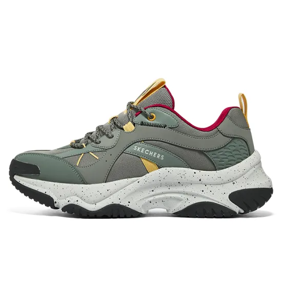 Skechers Street Cushioned Wear-Resistant Breathable Lightweight Low-Top Casual Shoes Men's Gray Green