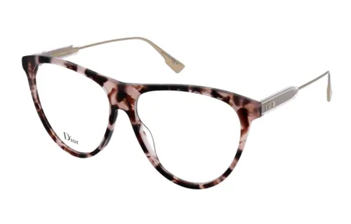 DIOR Plastic Irregular Shape Eyeglass Frames Women's Silver