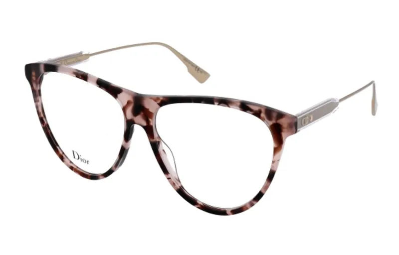 DIOR Plastic Irregular Shape Eyeglass Frames Women's Silver
