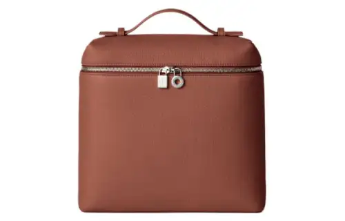 Loro Piana ExtraPocket Leather Tofu Bag Backpack Regular Women's Tan